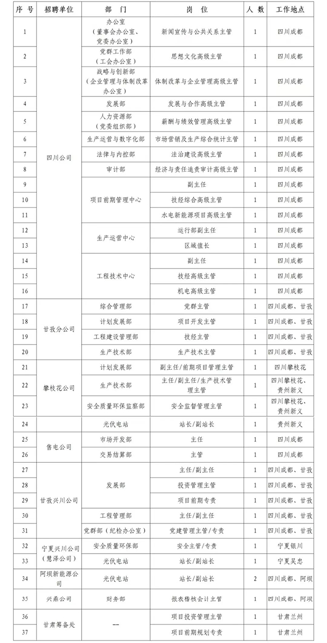 正在報(bào)名！?國(guó)家電投集團(tuán)四川電力有限公司公開招聘→